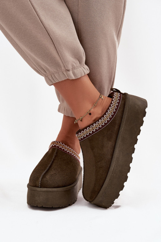 Bottes de neige Féminin Avec des décorations Haftem couleur kaki Jenira Bottes de neige Féminin Avec des décorations Haftem couleur kaki Jenira