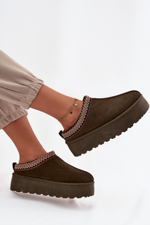 Bottes de neige Féminin Avec des décorations Haftem couleur kaki Jenira Bottes de neige Féminin Avec des décorations Haftem couleur kaki Jenira