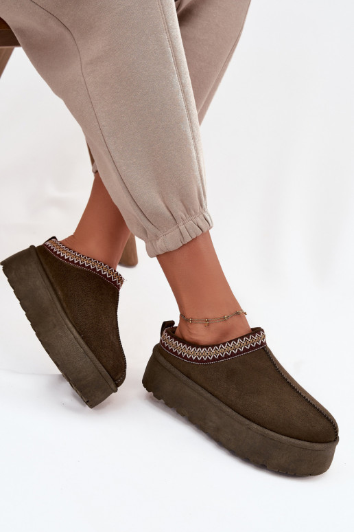 Bottes de neige Féminin Avec des décorations Haftem couleur kaki Jenira Bottes de neige Féminin Avec des décorations Haftem couleur kaki Jenira