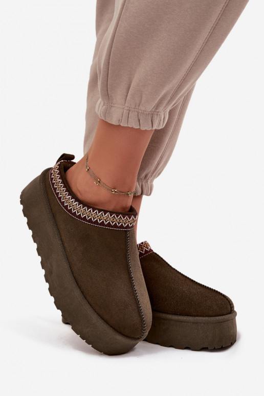 Bottes de neige Féminin Avec des décorations Haftem couleur kaki Jenira Bottes de neige Féminin Avec des décorations Haftem couleur kaki Jenira