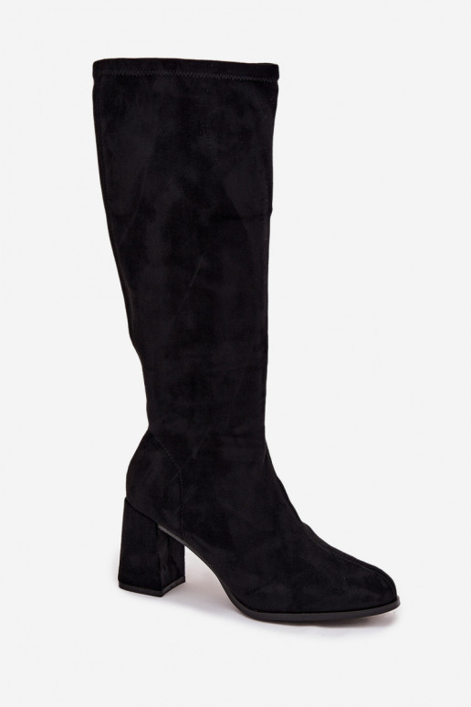 Damenstiefel mit Absätzenaus Öko-INildlederu schZuarze Farbe Yelisse Damenstiefel mit Absätzenaus Öko-INildlederu schZuarze Farbe Yelisse