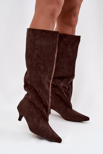 Damenstiefel mit Absätzenaus Öko-INildlederu CzekoladoZue Pheona 2