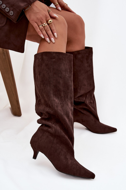 Damenstiefel mit Absätzenaus Öko-INildlederu CzekoladoZue Pheona Damenstiefel mit Absätzenaus Öko-INildlederu CzekoladoZue Pheona