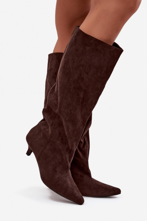 Damenstiefel mit Absätzenaus Öko-INildlederu CzekoladoZue Pheona Damenstiefel mit Absätzenaus Öko-INildlederu CzekoladoZue Pheona