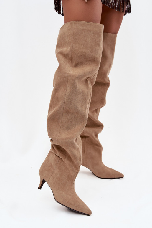 Un modèle convaincant bottes pour femmes avec des talons fins beige Ysolienne Un modèle convaincant bottes pour femmes avec des talons fins beige Ysolienne