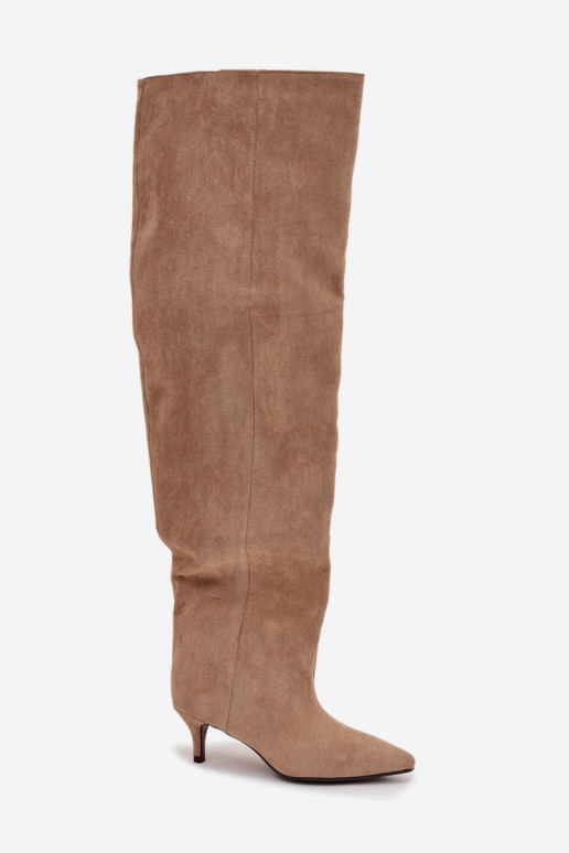 Un modèle convaincant bottes pour femmes avec des talons fins beige Ysolienne Un modèle convaincant bottes pour femmes avec des talons fins beige Ysolienne