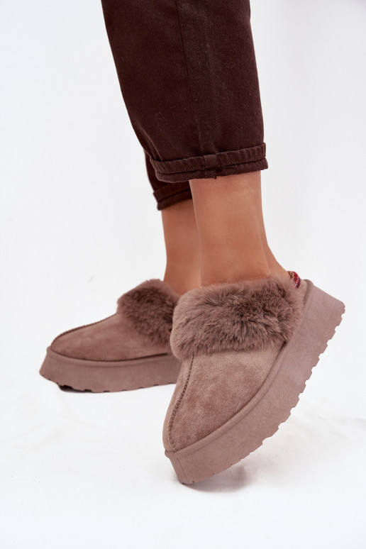 SneeuIn laarzen Dames met platform met bont I Haftem beige Querina SneeuIn laarzen Dames met platform met bont I Haftem beige Querina