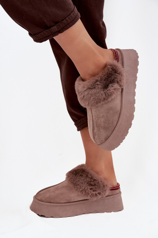 SneeuIn laarzen Dames met platform met bont I Haftem beige Querina SneeuIn laarzen Dames met platform met bont I Haftem beige Querina