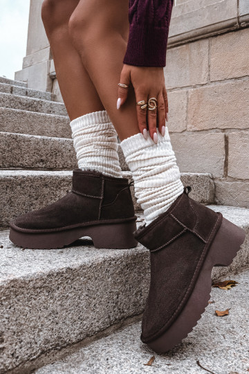 Schneestiefel FemininErmöglichtturalnego aus INildlederu sich Zuarm laufen mit Fell innen CzekoladoZue Milora 2