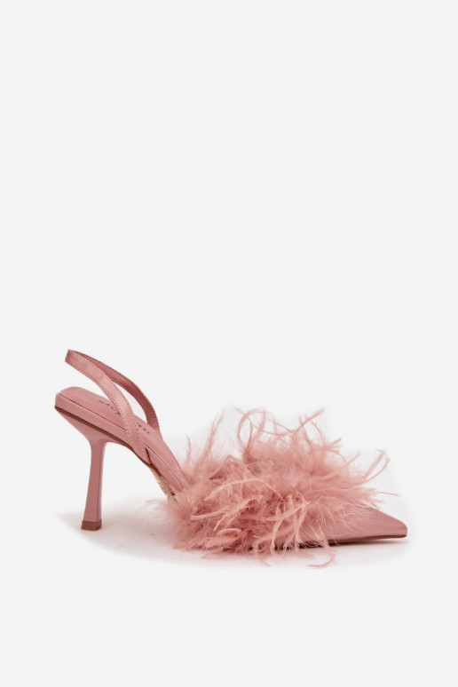 hochhackige Schuhe mit Federn I Odkrytą Piętą pinke Farbe Belice hochhackige Schuhe mit Federn I Odkrytą Piętą pinke Farbe Belice