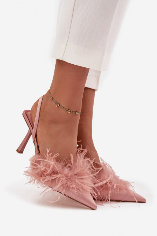 hochhackige Schuhe mit Federn I Odkrytą Piętą pinke Farbe Belice hochhackige Schuhe mit Federn I Odkrytą Piętą pinke Farbe Belice