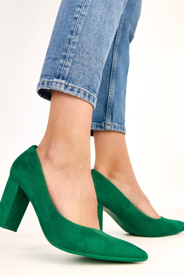 Groene sandalen van kunstsuède met hak Alyssa