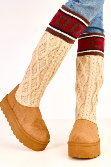 Braune Schneestiefel mit...