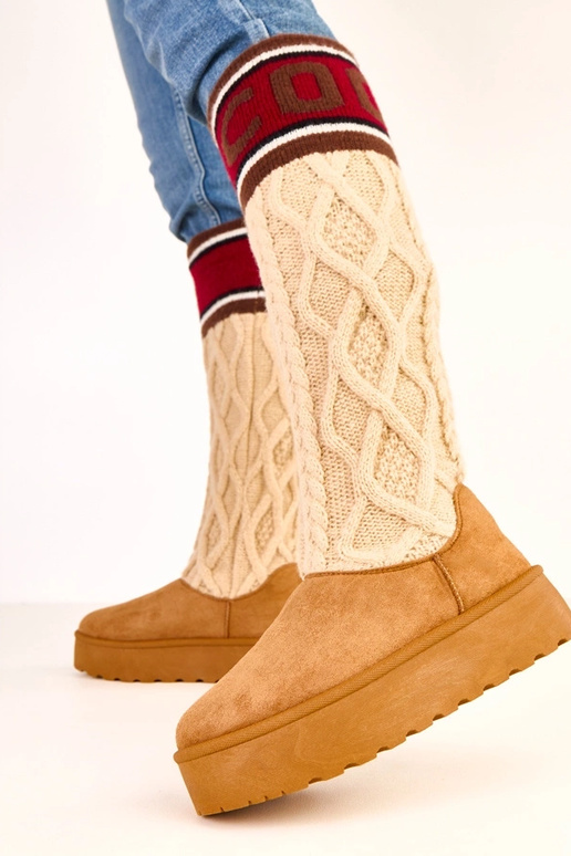 Braune Schneestiefel mit Plateausohle... Braune Schneestiefel mit Plateausohle...
