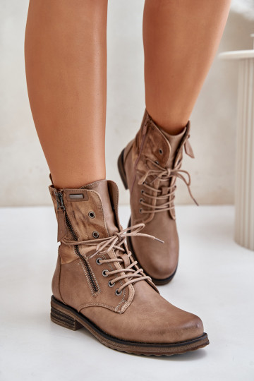 Modische massive Stiefel Beige Perfecto
