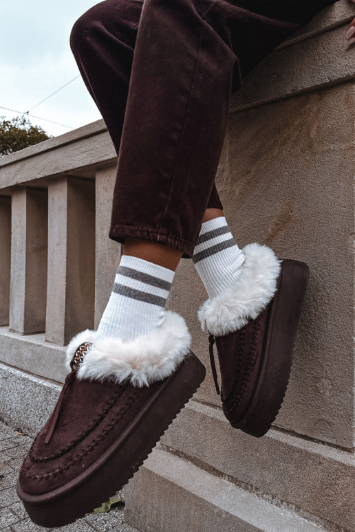 Schneestiefel Feminin mit Pelzmantel mit einer Plattform CzekoladoZue Rosmira Schneestiefel Feminin mit Pelzmantel mit einer Plattform CzekoladoZue Rosmira