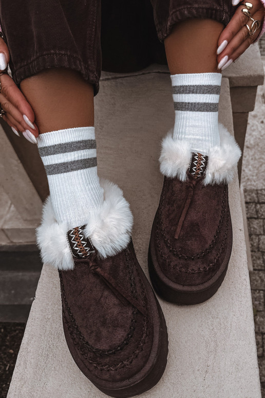 Schneestiefel Feminin mit Pelzmantel mit einer Plattform CzekoladoZue Rosmira Schneestiefel Feminin mit Pelzmantel mit einer Plattform CzekoladoZue Rosmira