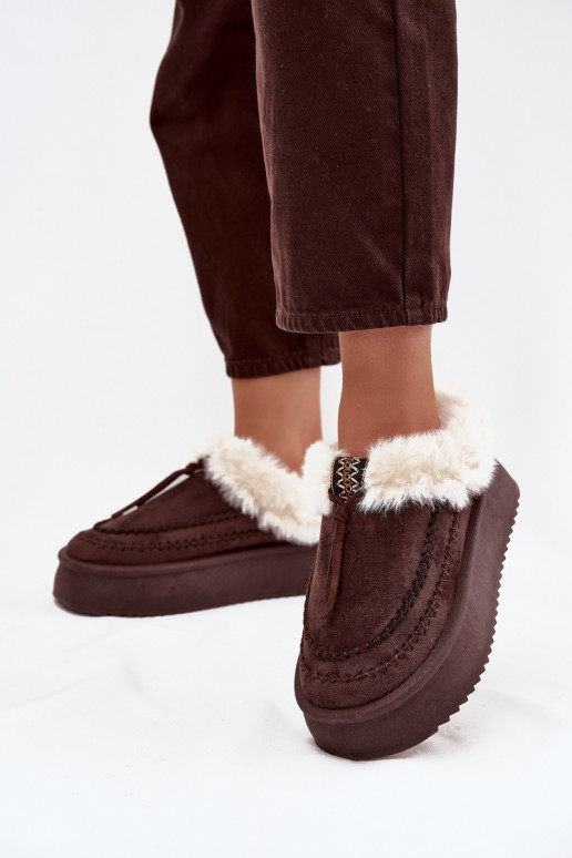 Schneestiefel Feminin mit Pelzmantel mit einer Plattform CzekoladoZue Rosmira Schneestiefel Feminin mit Pelzmantel mit einer Plattform CzekoladoZue Rosmira