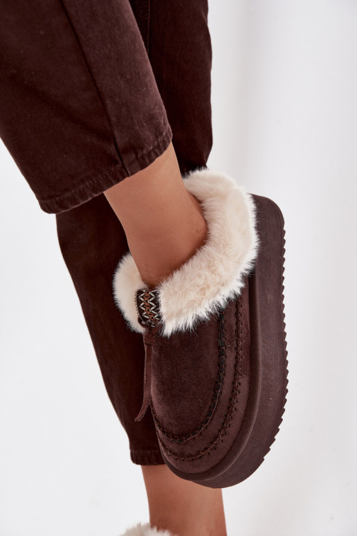 Schneestiefel Feminin mit Pelzmantel mit einer Plattform CzekoladoZue Rosmira Schneestiefel Feminin mit Pelzmantel mit einer Plattform CzekoladoZue Rosmira