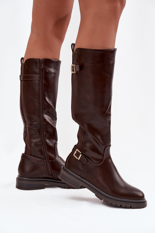 réchauffer bottes pour femmes avec des talons larges avec boucles CzekoladoÀe Sorelle