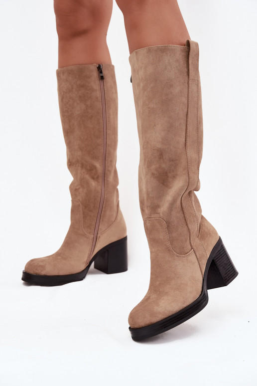 Bottes chaudes Sur un énorme poteau beige Sanelle Bottes chaudes Sur un énorme poteau beige Sanelle