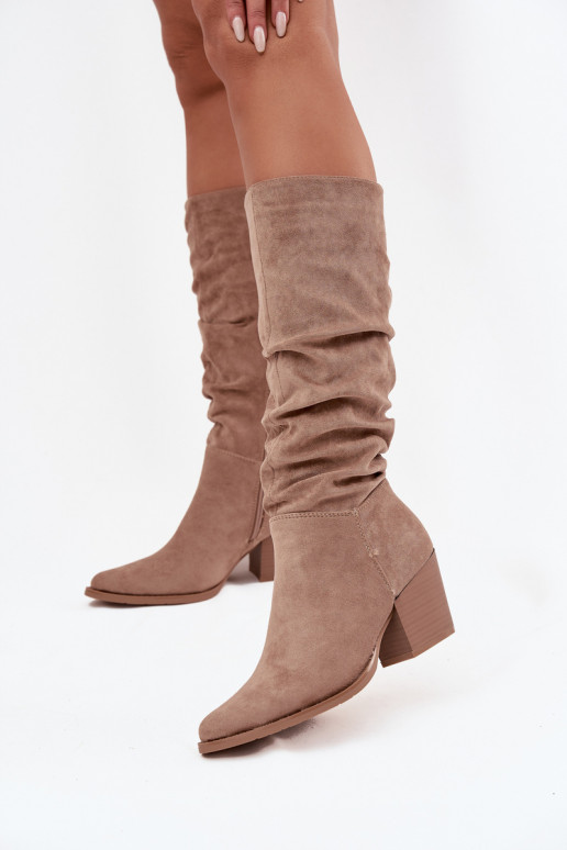 bottes pour femmes Avec un haut frisé avec des talons réchauffer beige Paelina bottes pour femmes Avec un haut frisé avec des talons réchauffer beige Paelina
