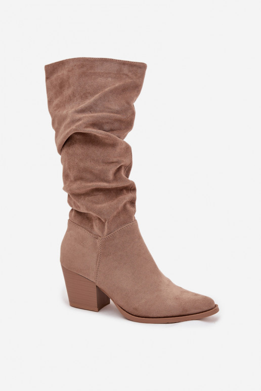 bottes pour femmes Avec un haut frisé avec des talons réchauffer beige Paelina bottes pour femmes Avec un haut frisé avec des talons réchauffer beige Paelina