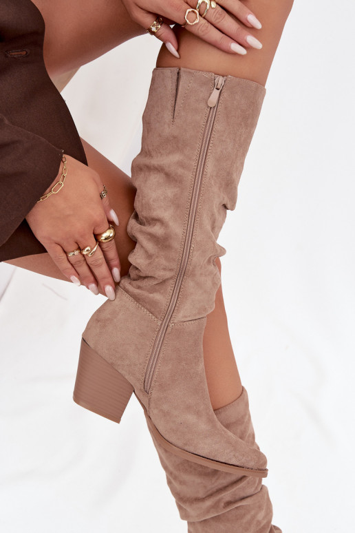 bottes pour femmes Avec un haut frisé avec des talons réchauffer beige Paelina bottes pour femmes Avec un haut frisé avec des talons réchauffer beige Paelina