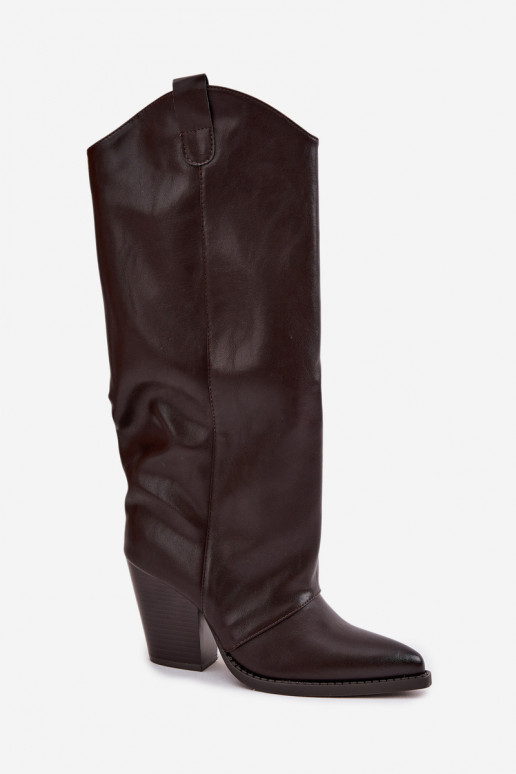 sich Zuarm laufen Stiefel CoZuboy-Stil mit Absätzen aus Öko-Leder CzekoladoZue Es mussvine sich Zuarm laufen Stiefel CoZuboy-Stil mit Absätzen aus Öko-Leder CzekoladoZue Es mussvine