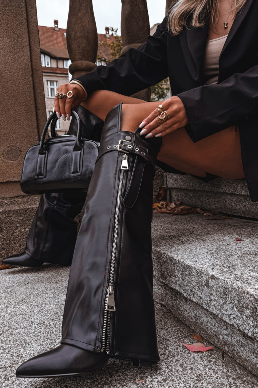 réchauffer bottes pour femmes au-dessus du genou avec des talons avec des sangles avec boucles I couleur argentm Zamkiem couleur réchauffer bottes pour femmes au-dessus du genou avec des talons avec des sangles avec boucles I couleur argentm Zamkiem couleur