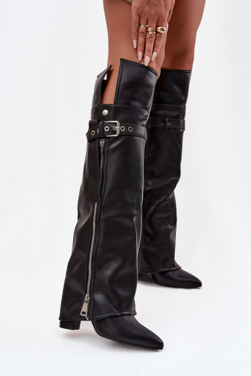 réchauffer bottes pour femmes au-dessus du genou avec des talons avec des sangles avec boucles I couleur argentm Zamkiem couleur réchauffer bottes pour femmes au-dessus du genou avec des talons avec des sangles avec boucles I couleur argentm Zamkiem couleur