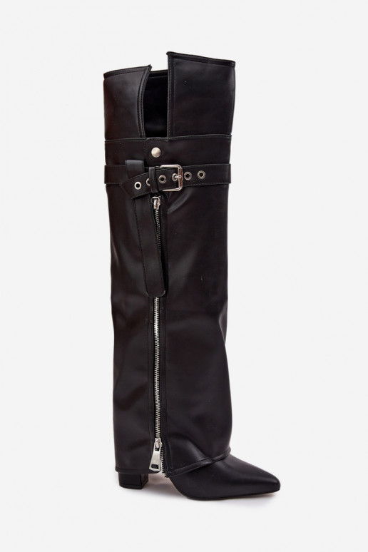 réchauffer bottes pour femmes au-dessus du genou avec des talons avec des sangles avec boucles I couleur argentm Zamkiem couleur réchauffer bottes pour femmes au-dessus du genou avec des talons avec des sangles avec boucles I couleur argentm Zamkiem couleur