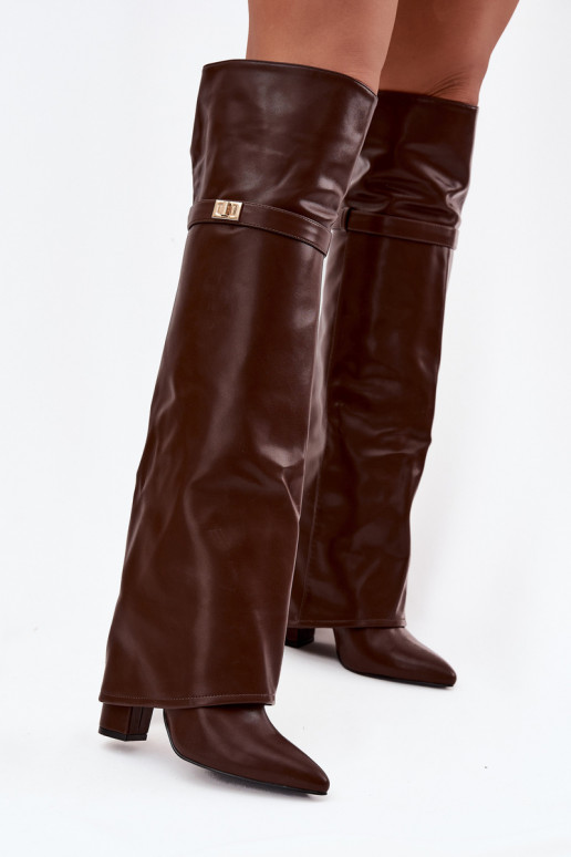 réchauffer bottesDANSyÀiniętą CholeÀką au-dessus du genou Obcas Słupek marron Serelle réchauffer bottesDANSyÀiniętą CholeÀką au-dessus du genou Obcas Słupek marron Serelle