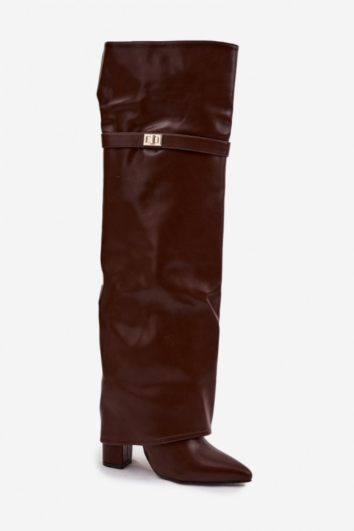 réchauffer bottesDANSyÀiniętą CholeÀką au-dessus du genou Obcas Słupek marron Serelle réchauffer bottesDANSyÀiniętą CholeÀką au-dessus du genou Obcas Słupek marron Serelle