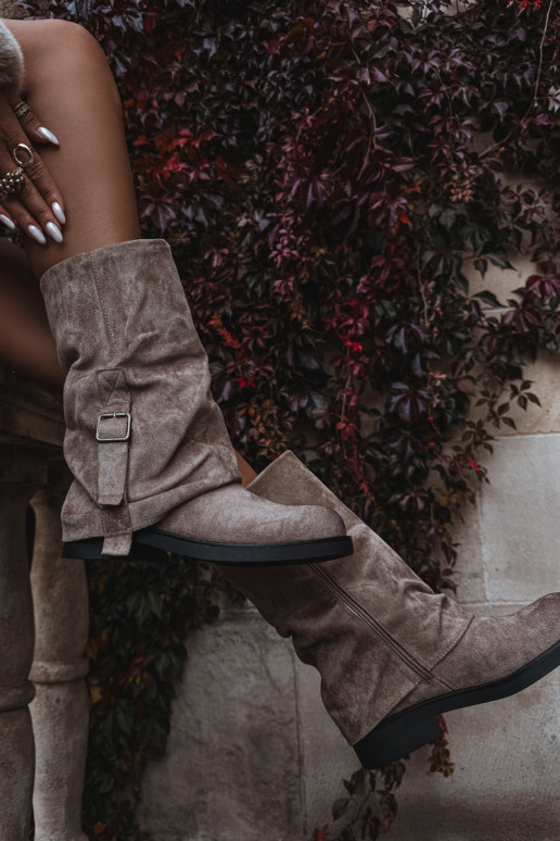 bottes pour femmesDANSyÀiniętą CholeÀką Mi-mollet avec boucles couleur kaki Minelle