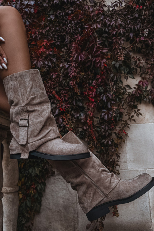 bottes pour femmesDANSyÀiniętą CholeÀką Mi-mollet avec boucles couleur kaki Minelle