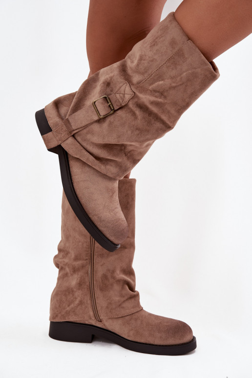 bottes pour femmesDANSyÀiniętą CholeÀką Mi-mollet avec boucles couleur kaki Minelle