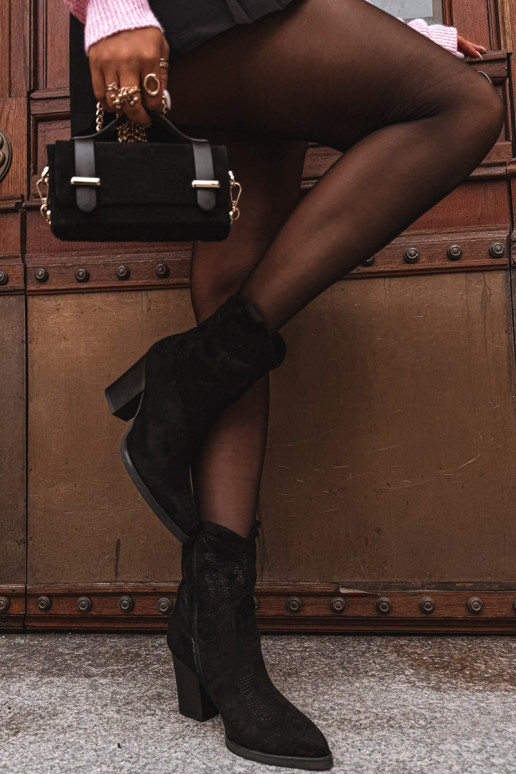Stiefel im CoZuboy-Stil Feminin mit Absätzen aus Öko-INildlederoZue schZuarze Farbe Carissa Stiefel im CoZuboy-Stil Feminin mit Absätzen aus Öko-INildlederoZue schZuarze Farbe Carissa