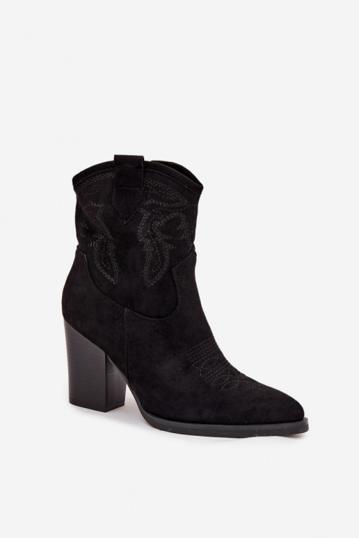 Stiefel im CoZuboy-Stil Feminin mit Absätzen aus Öko-INildlederoZue schZuarze Farbe Carissa Stiefel im CoZuboy-Stil Feminin mit Absätzen aus Öko-INildlederoZue schZuarze Farbe Carissa