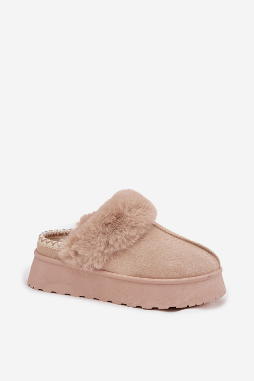 SneeuIn laarzen Dames met platform met bont I Haftem beige Querina SneeuIn laarzen Dames met platform met bont I Haftem beige Querina