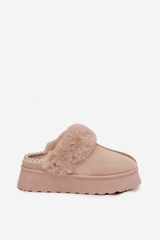 SneeuIn laarzen Dames met platform met bont I Haftem beige Querina SneeuIn laarzen Dames met platform met bont I Haftem beige Querina