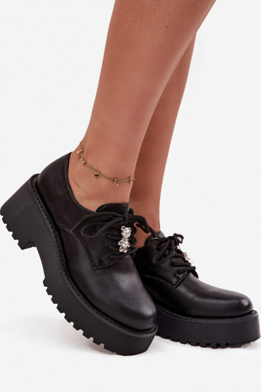 chaussures FémininPrzypinką Eko Peau couleur noire Laurea chaussures FémininPrzypinką Eko Peau couleur noire Laurea