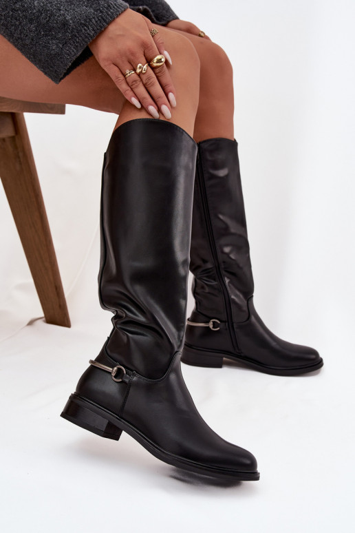 réchauffer bottes pour femmes avec des talons larges Avec des décorations Detalem couleur noire Renaya réchauffer bottes pour femmes avec des talons larges Avec des décorations Detalem couleur noire Renaya