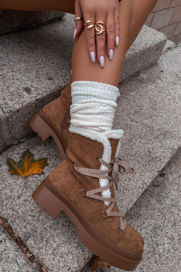 Schneestiefel Feminin mit AufZuärmen braune Farbe Irmara 2