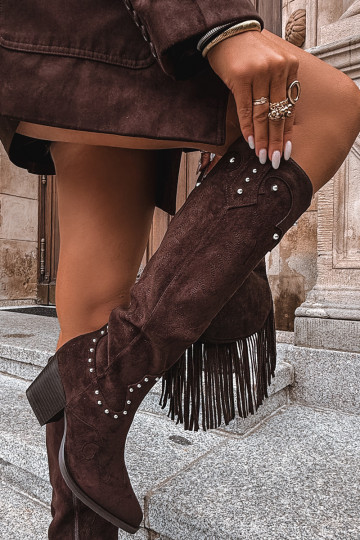 Feminin Stiefel CoZuboy-Stil Mit Dekoration mit Absätzen CzekoladoZue Darella 2