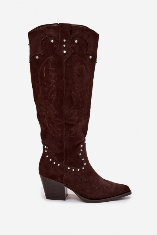 Dames laarzen coInboystijl Met Decoratie met hakken CzekoladoIne Darella Dames laarzen coInboystijl Met Decoratie met hakken CzekoladoIne Darella