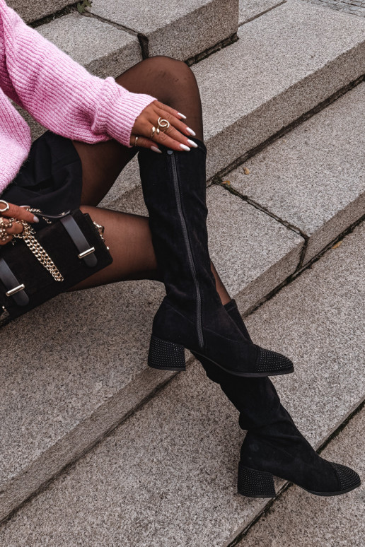 bottes pour femmes Avec décoration Klocke en daim écologiqueoÀe couleur noire Ivanna bottes pour femmes Avec décoration Klocke en daim écologiqueoÀe couleur noire Ivanna