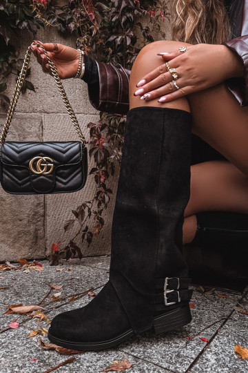 sich Zuarm laufen Damenstiefel mit Schnallen schZuarze Farbe Umbria