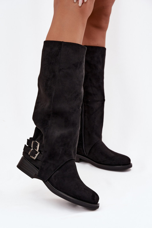 réchauffer bottes pour femmes avec boucles couleur noire Umbria