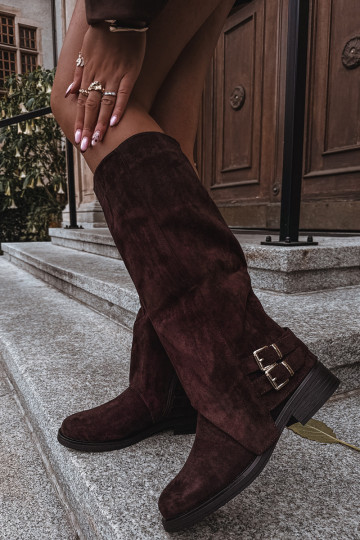 Bottes longues isolées pour femmes avec boucles, couleur chocolat Umbria 2